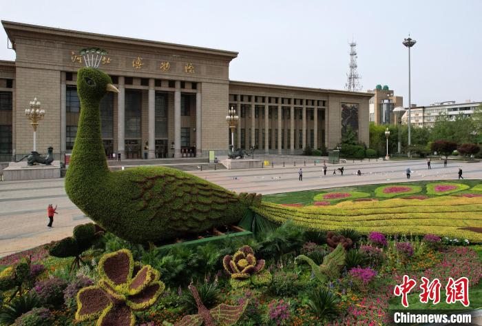 圖為航拍花壇。(無人機照片) 翟羽佳 攝