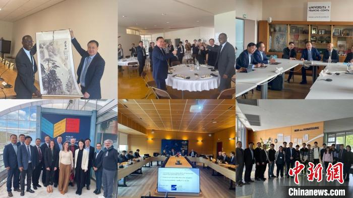 圖為法國站訪問留影。　安徽大學(xué)供圖。