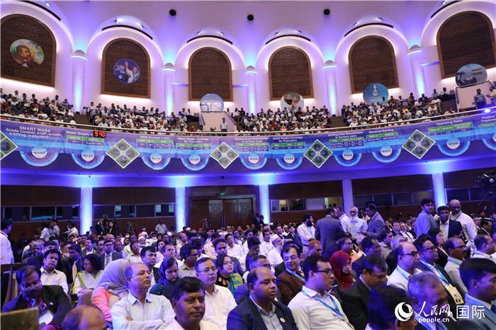 7月13日，達(dá)舍爾甘地污水處理廠項目竣工典禮舉行。人民網(wǎng)記者 孫廣勇攝