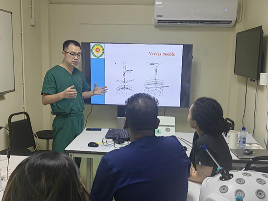 培訓(xùn)現(xiàn)場(chǎng)。第18期援圭亞那醫(yī)療隊(duì)供圖