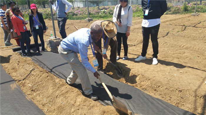 孫釗現(xiàn)場指導農(nóng)民耕種。受訪者供圖