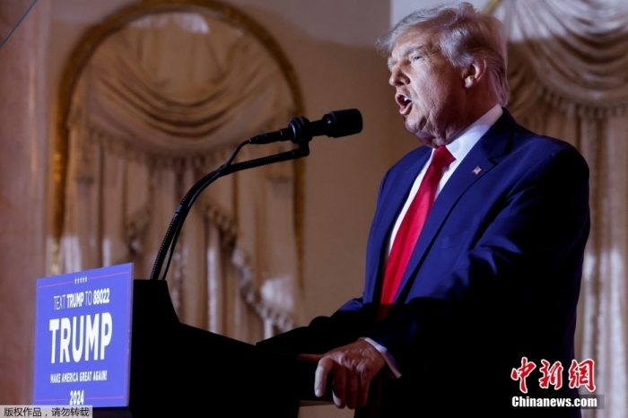 當(dāng)?shù)貢r間2022年11月15日，美國前總統(tǒng)特朗普在佛羅里達(dá)州海湖莊園發(fā)表演講，正式宣布將參加2024年美國總統(tǒng)大選。據(jù)美媒報道，特朗普已正式提交文件加入2024年總統(tǒng)競選。這是特朗普第三次發(fā)起美國總統(tǒng)競選活動。