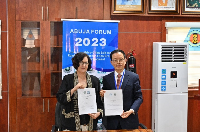 浙江師范大學(xué)非洲研究院與尼日利亞古紹研究所續(xù)簽戰(zhàn)略合作協(xié)議。浙江師范大學(xué)非洲研究院供圖