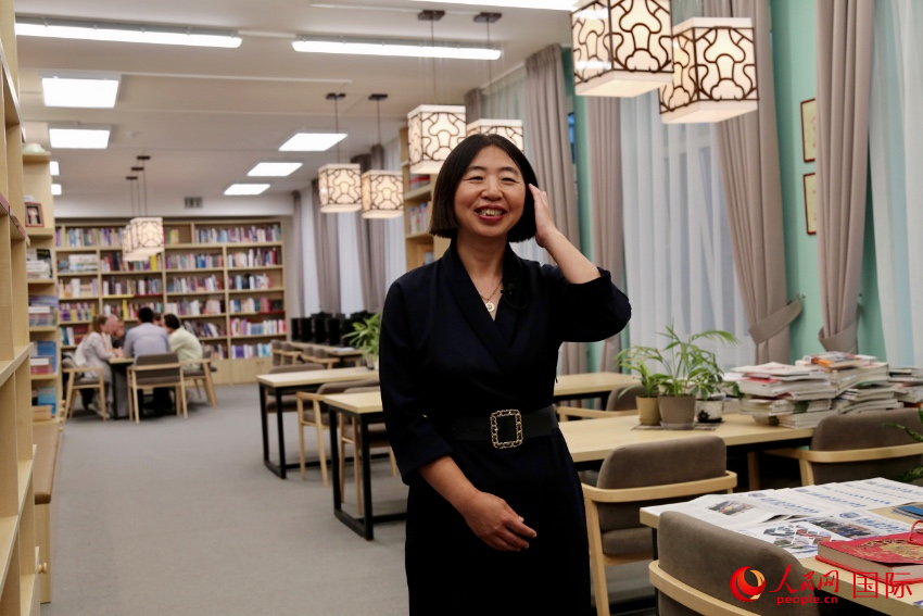 白俄羅斯國立大學(xué)共和國漢學(xué)孔子學(xué)院中方院長劉素玲。人民網(wǎng)記者 朱虹攝