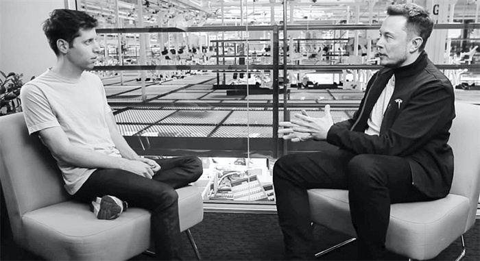 奧特曼與馬斯克的對談。圖源：視頻截圖