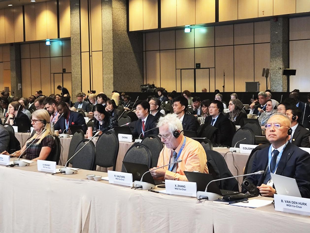 聯(lián)合國(guó)政府間氣候變化專門委員會(huì)（IPCC）第60次全會(huì)現(xiàn)場(chǎng)。中國(guó)氣象局供圖