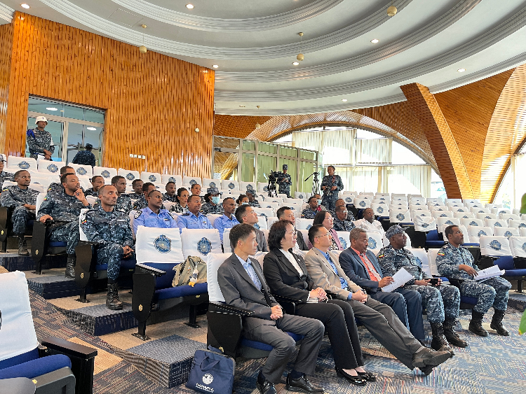 圖為埃塞俄比亞聯(lián)邦警察中文培訓班開班儀式現(xiàn)場。亞的斯亞貝巴大學孔子學院供圖