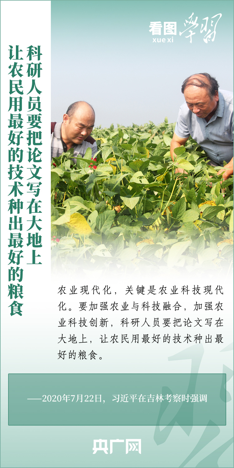 看圖學(xué)習(xí)丨推廣良田、良種、良法、良機(jī) 給農(nóng)業(yè)現(xiàn)代化插上科技的翅膀