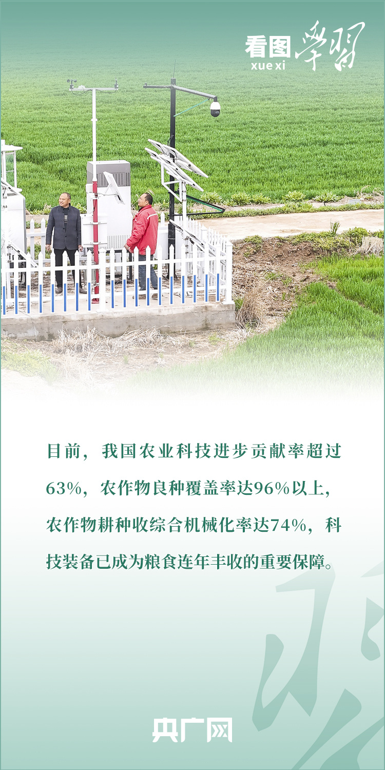 看圖學(xué)習(xí)丨推廣良田、良種、良法、良機(jī) 給農(nóng)業(yè)現(xiàn)代化插上科技的翅膀