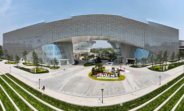 航拍揚州運河大劇院。孟德龍攝