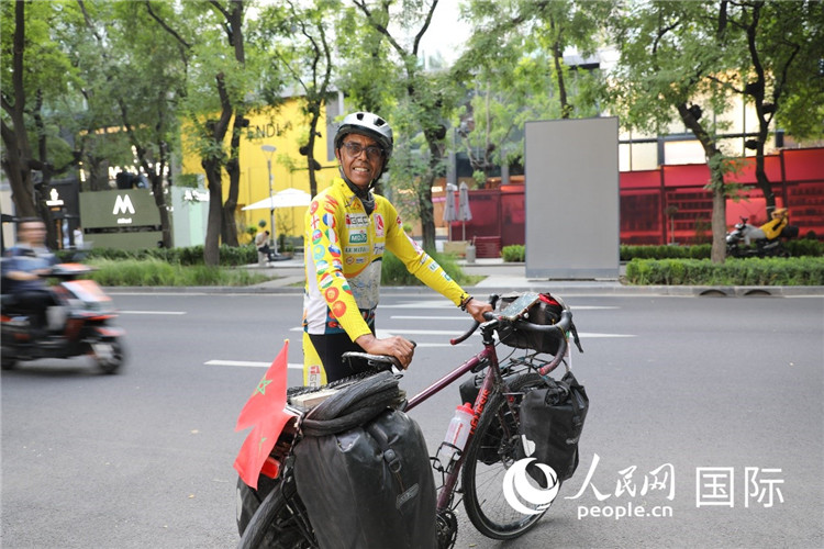 摩洛哥自行車(chē)運(yùn)動(dòng)員卡里姆·穆斯塔。人民網(wǎng)記者 翟轉(zhuǎn)麗攝