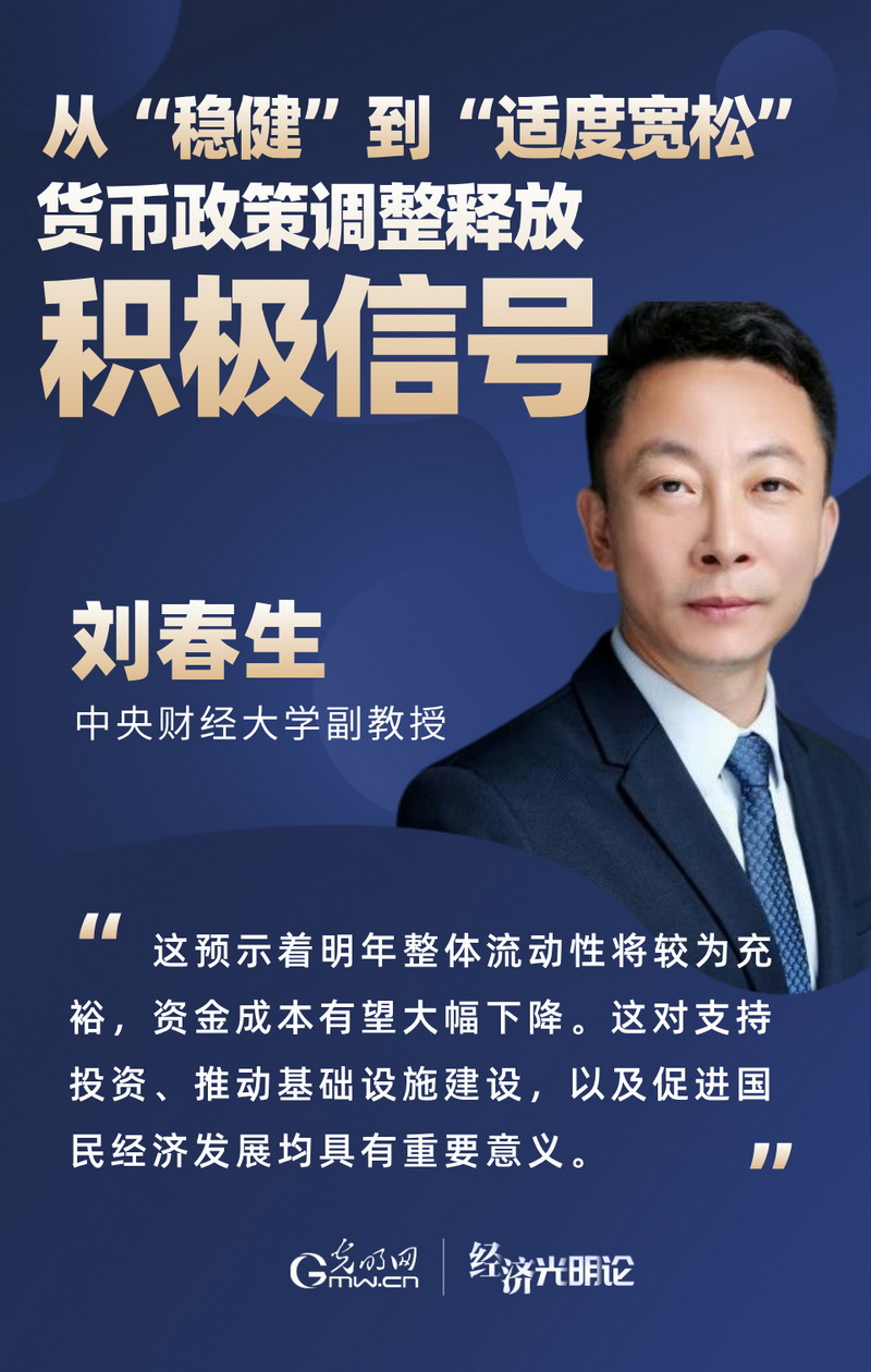 經濟光明論·專家談丨從“穩(wěn)健”到“適度寬松” 貨幣政策調整釋放積極信號