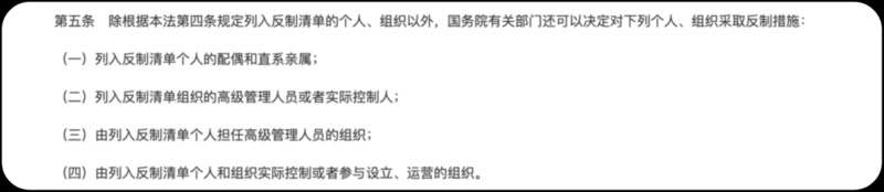 《反外國制裁法》明確規(guī)定反制對(duì)象。