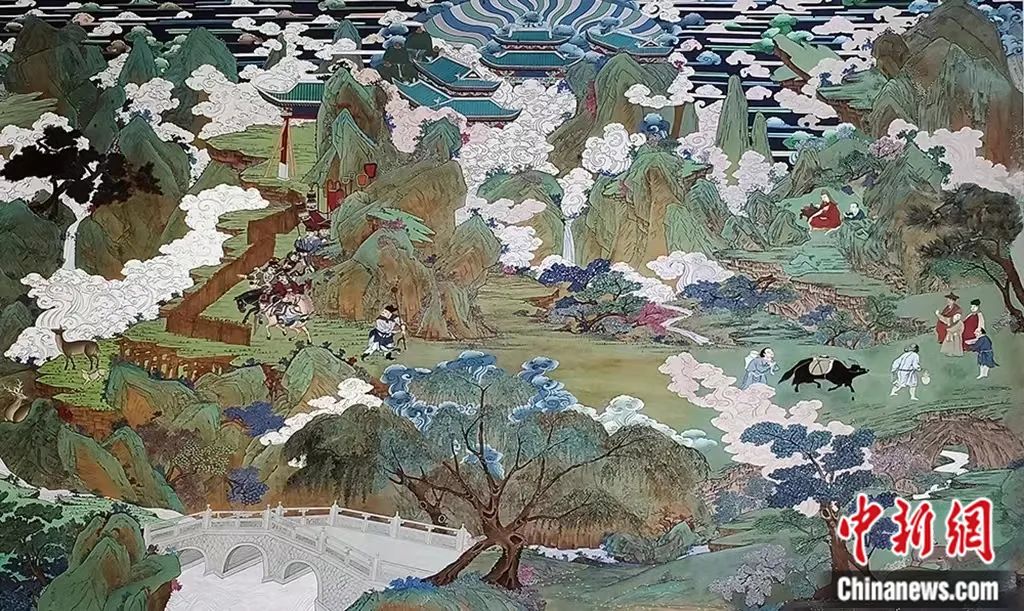 臨摹、補(bǔ)繪的青海瞿曇寺壁畫(huà)。受訪者 供圖